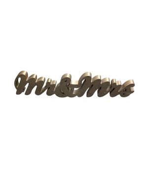 Gold Glitter "Mr & Mrs" Script Sign